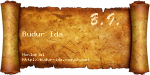 Budur Ida névjegykártya